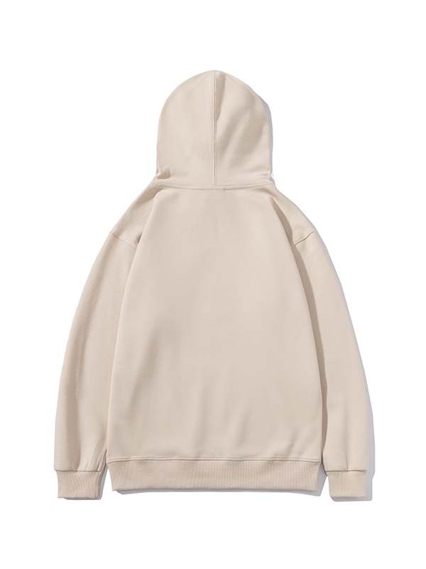 Einfarbiger, übergroßer Herren-Hoodie aus Twill mit Rundhalsausschnitt