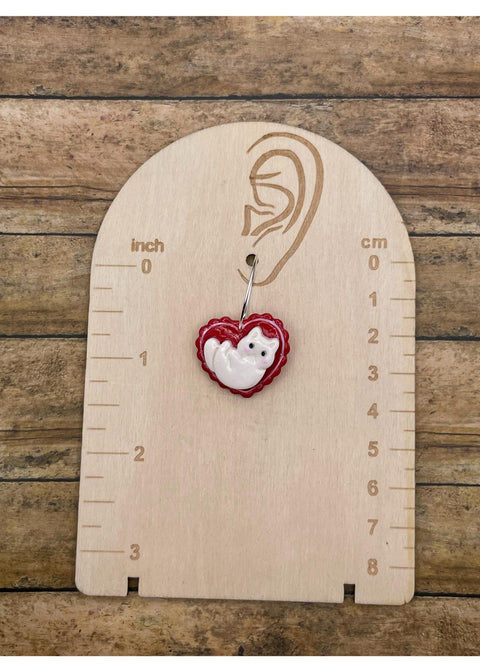 Kärlek Galen Spinnande Katt Katt Hjärta Örhängen