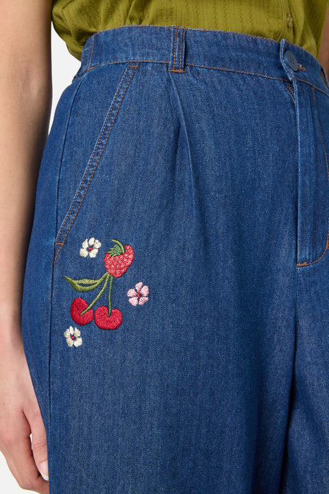 Berry Bloom Broderad Culotte