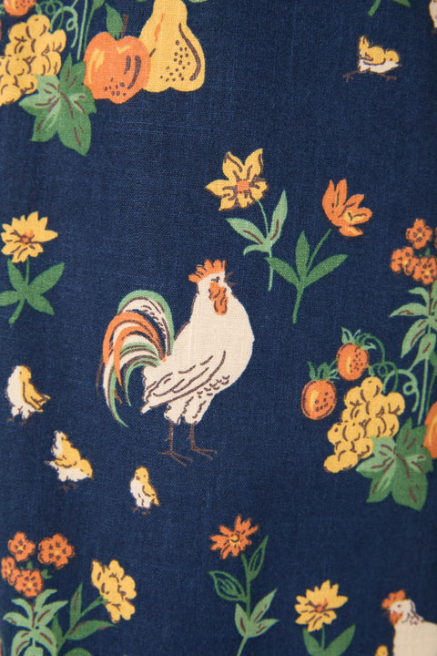 Avsmalnande bomullsbyxor med kycklingmönster