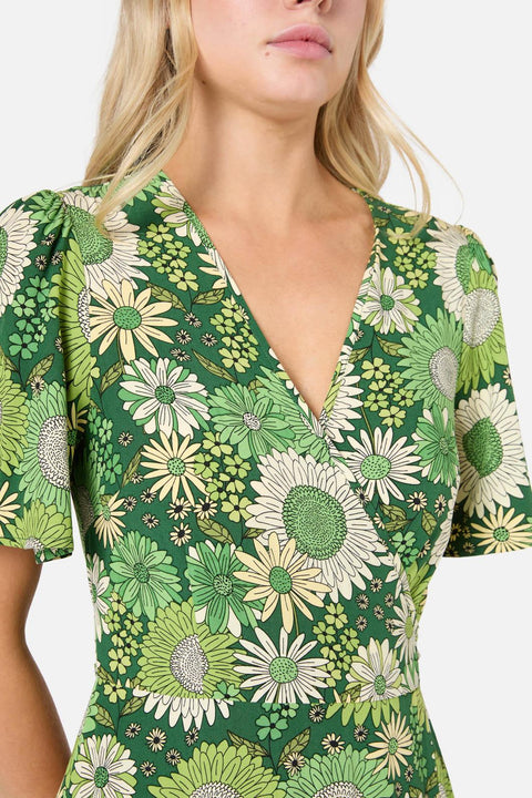 Viva Blommig Midiklänning med Omlott