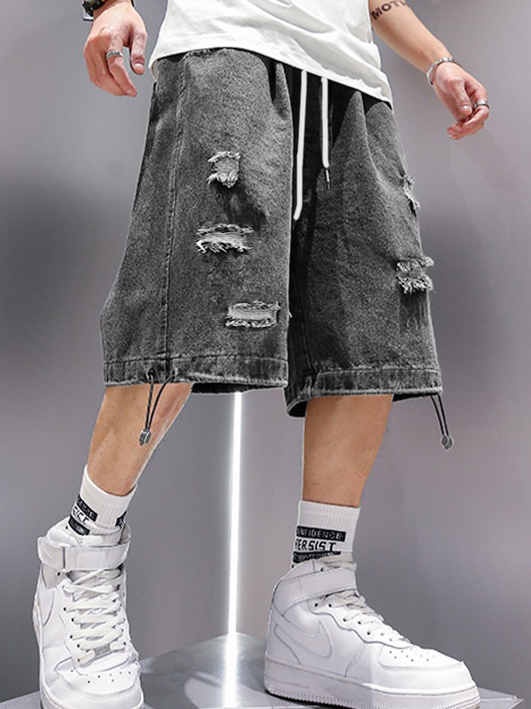 Herren Wash Distressed Skate Denim Shorts