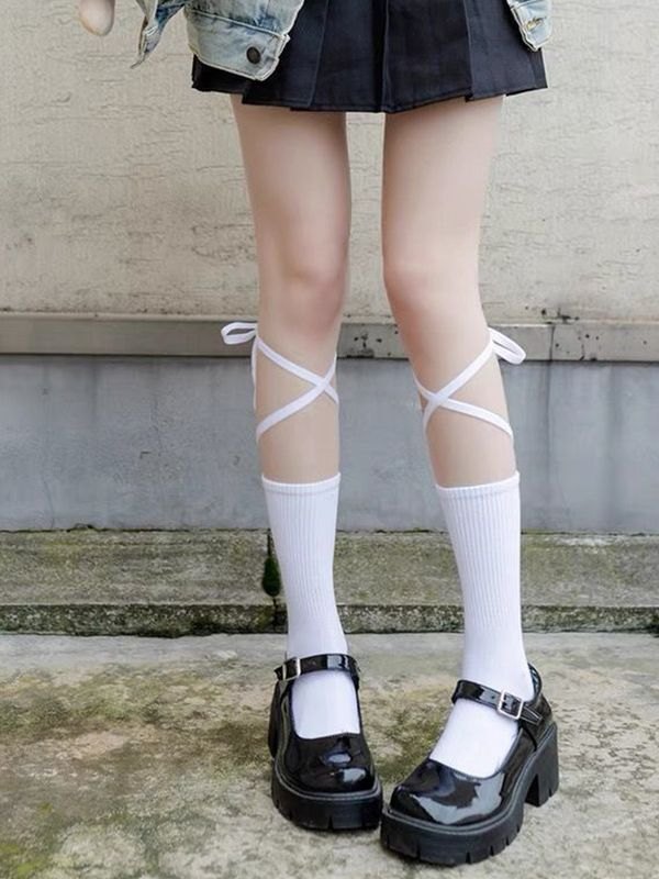 Criss Cross Bandage Crew Socken