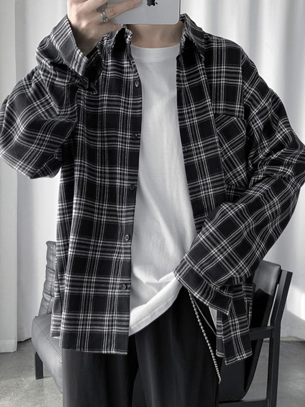 Kariertes Hemd mit langen Ärmeln für Herren