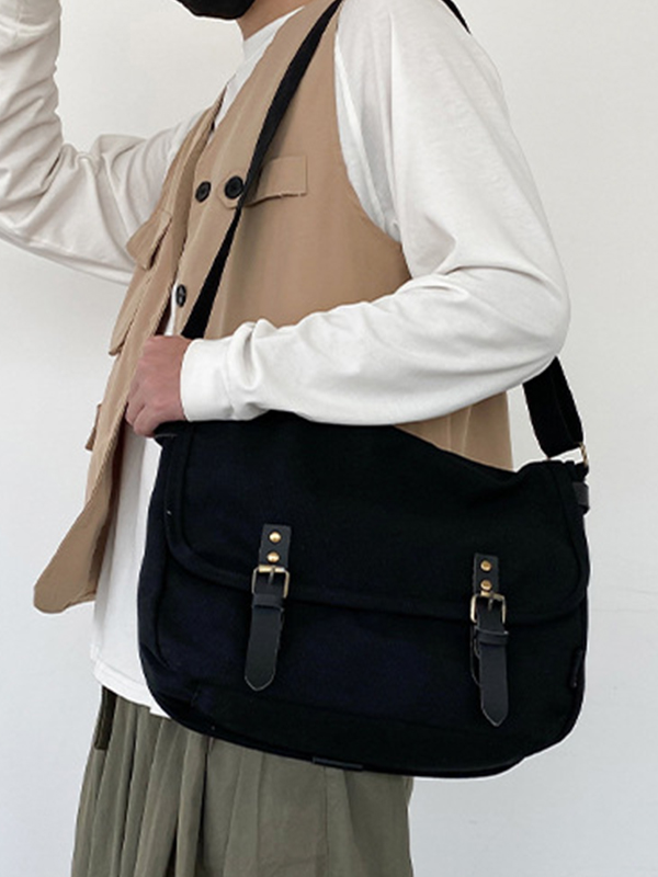 Vintage große Umhängetasche aus Segeltuch