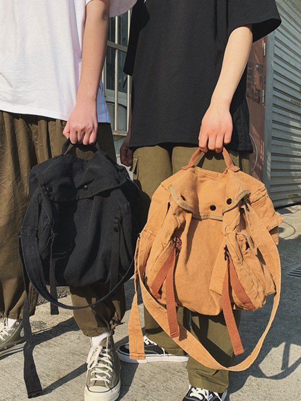 Vintage große Umhängetasche aus Segeltuch