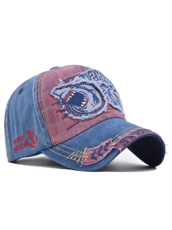 Vintage Shark bestickte Distressed Baseball Cap