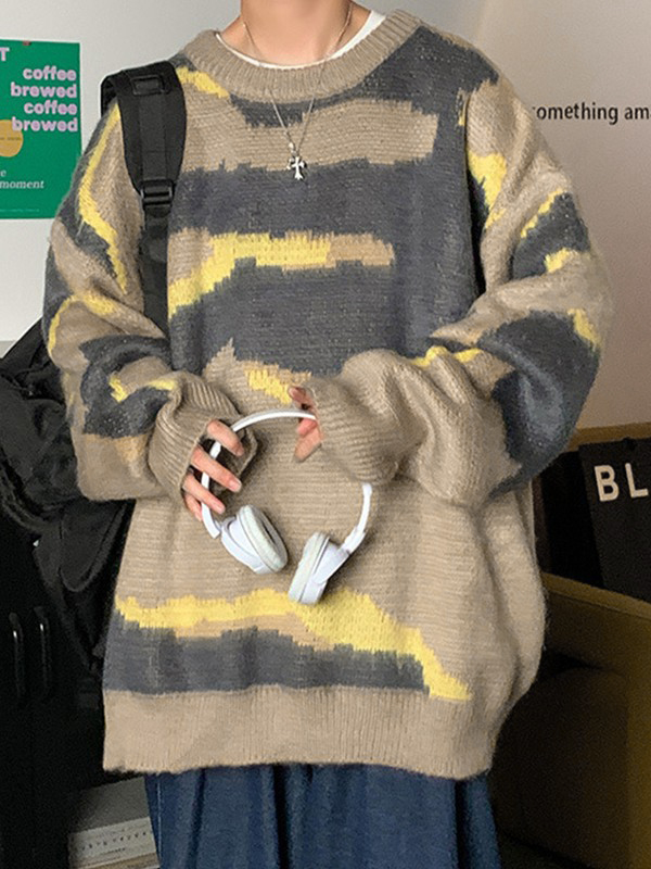 Herren Tie Dye Pullover Strickpullover