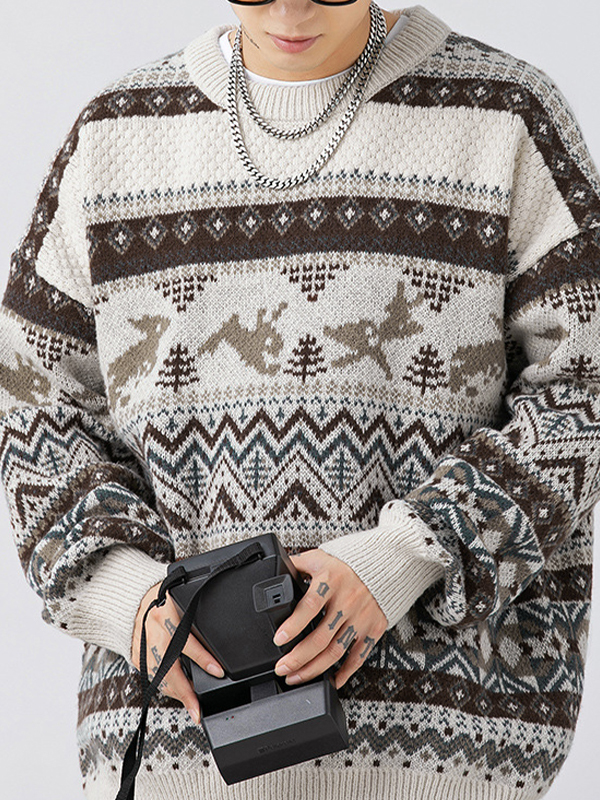 Herren Vintage Fair Isle Pullover Pullover