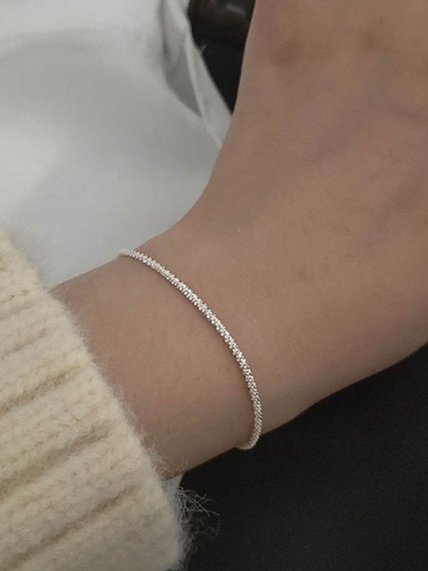 Glitzer einfaches Silberarmband
