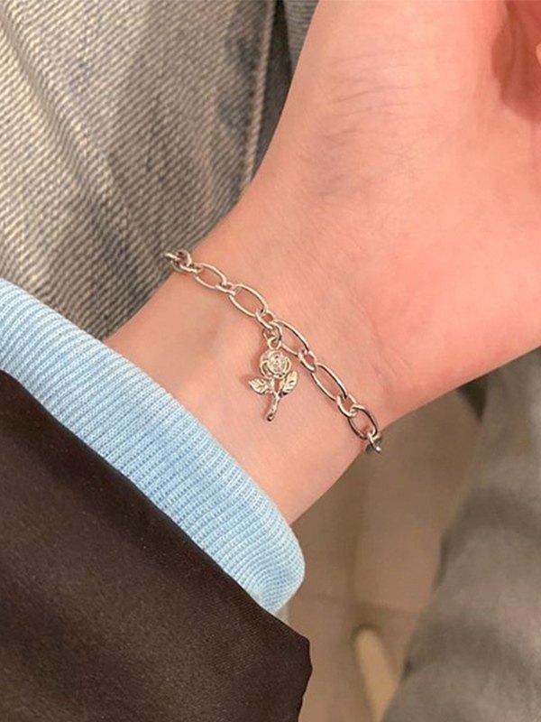 Blumen-Anhänger Gliederkette Armband