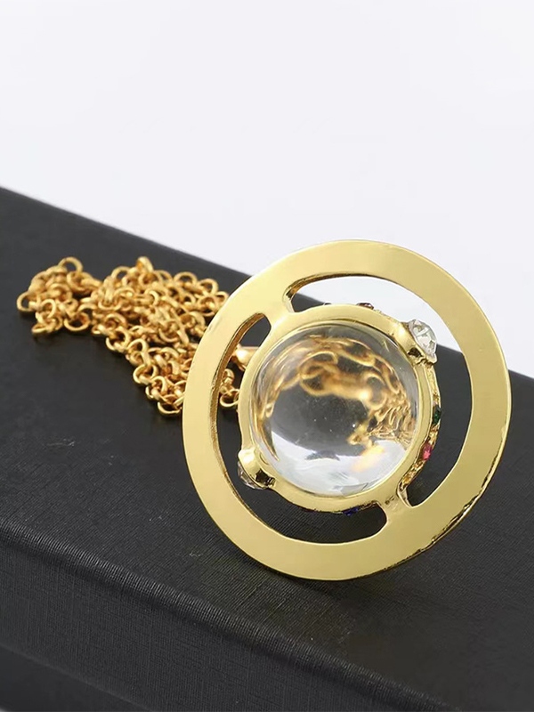 Halskette mit Strass-Planet-Anhänger