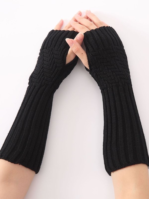 Armstulpen aus Jacquard-Rippstrick ohne Finger