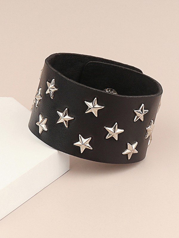 Punk Chunky Star Pu-Leder-Armband