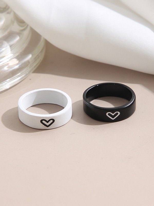 2 Stück Herzmuster Paar Ring