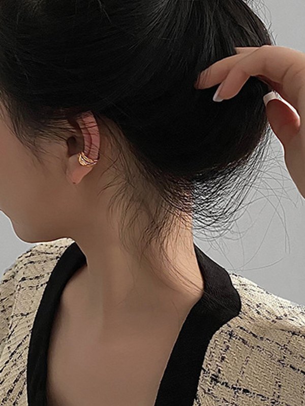 Zweilagige Ohrmanschette aus Zirkon