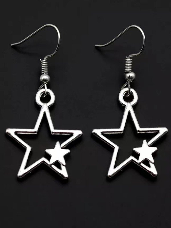 Vintage Silber Stern Ohrringe