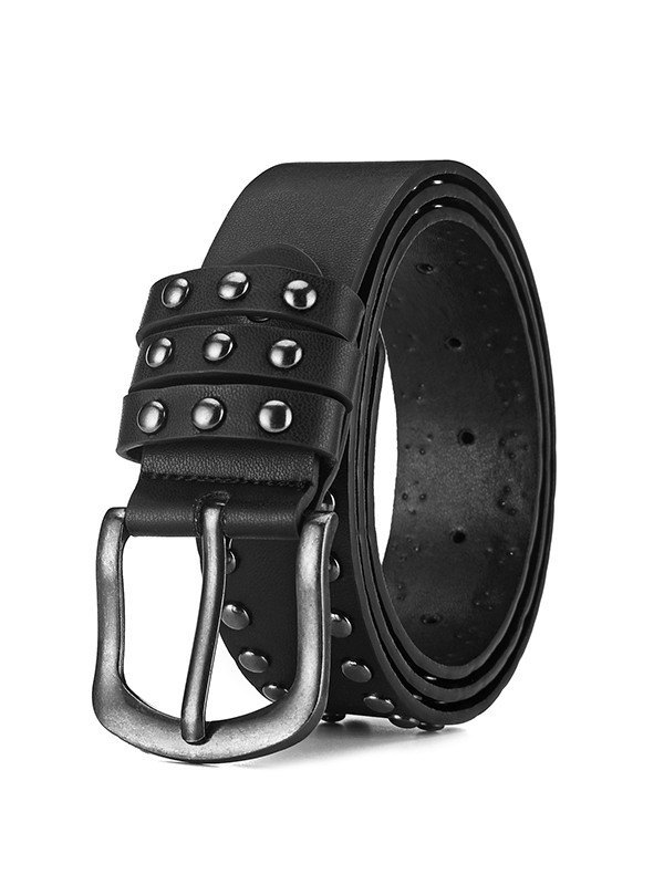 Gürtel mit Punknieten-Verzierung und Schnalle