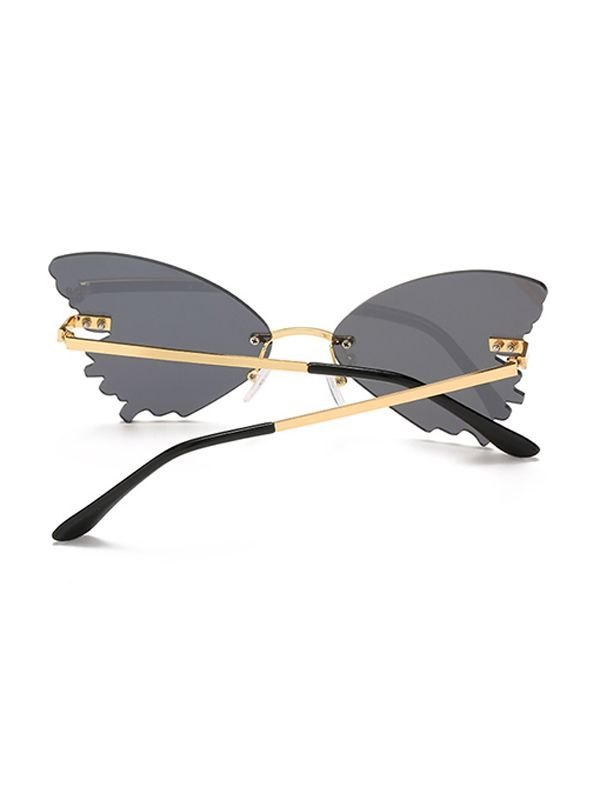 Randlose Sonnenbrille mit Schmetterlingsmuster