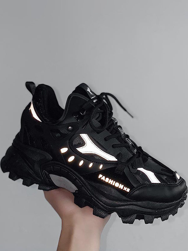 Herren-Sneaker mit Mesh-Plattform und Dad-Schuhen