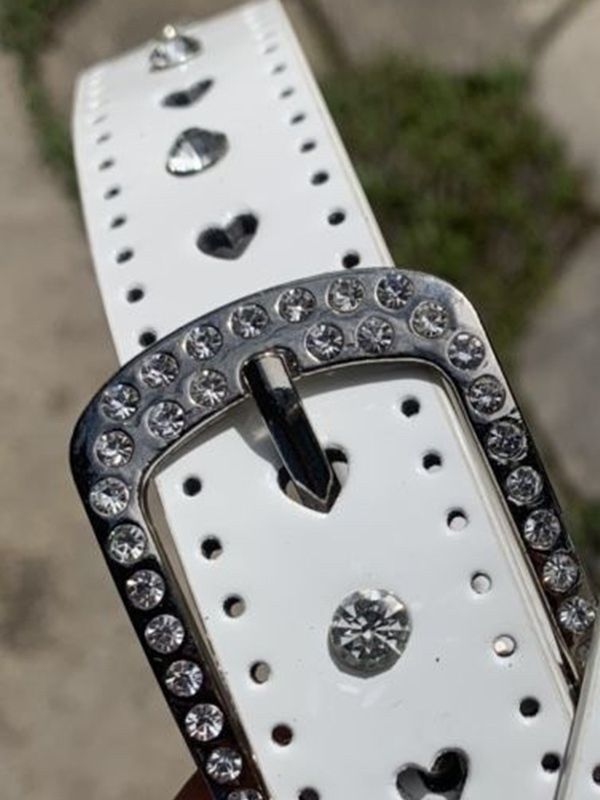 Y2K Gürtel mit Herzausschnitt und glänzender Strassschnalle