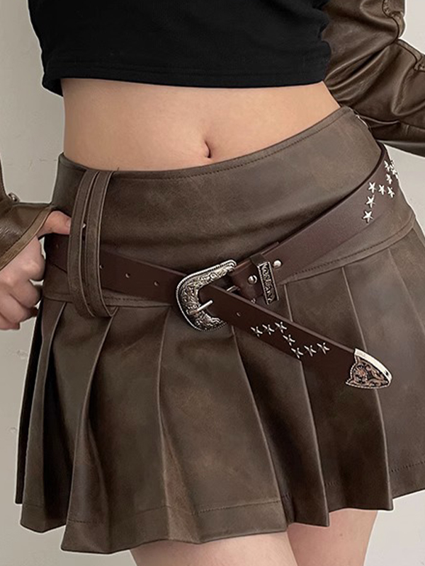 Gürtel mit gravierter Schnalle im Vintage-Stil mit Sterndekor