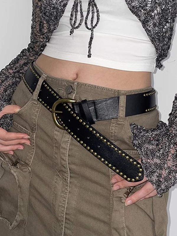 Gürtel mit Vintage-Flussdekor-Schnalle