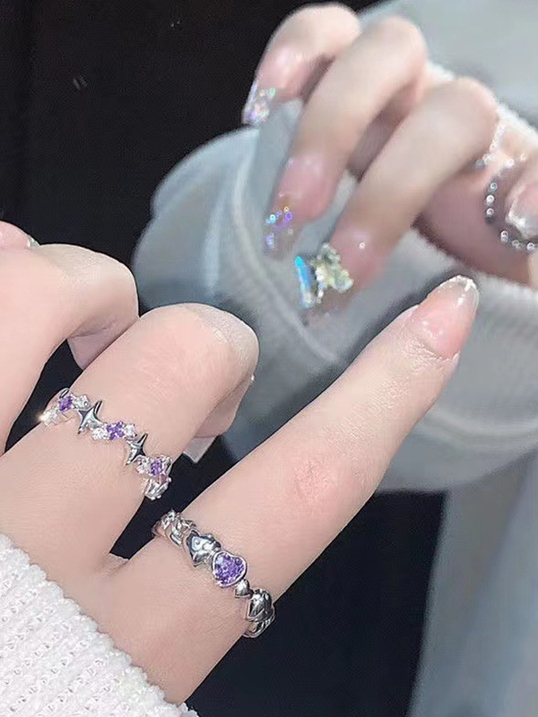 Offener Stern-Herz-Diamantring