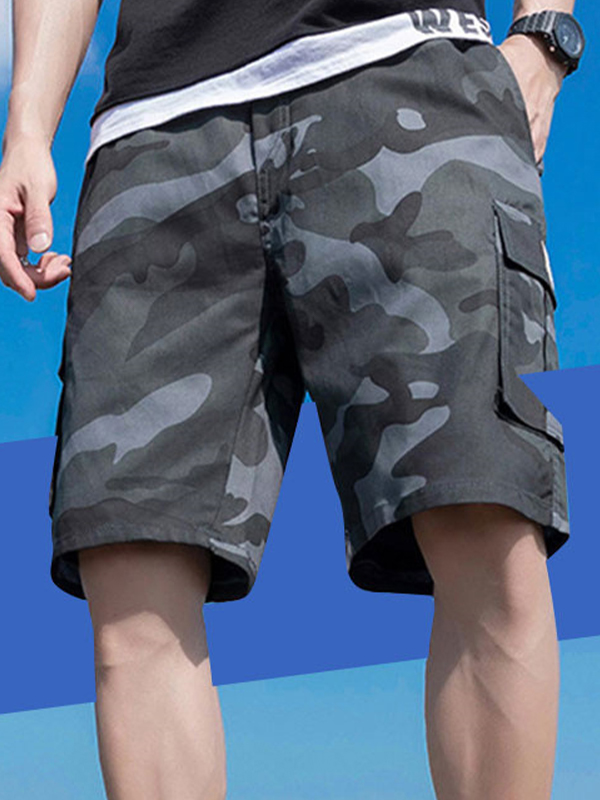 Lässige Workwear-Shorts für Herren mit Camouflage-Muster